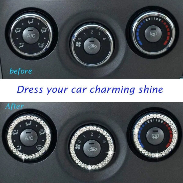 Car Ignition Key Ring Diamond Rhinestone Stickers for Auto Motorcycle Styling Bling Decoration Key Circle Button Car Accessories - Image 4