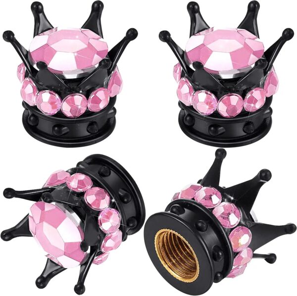 4 Pcs Crown Tire Valve Stem Caps Bling Crystal Rhinestone Universal Chrome Crown Vehicle Car Tire Caps Covers  Autos Accesorios - Image 14