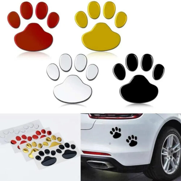 2PCS Car Stickers Creative Decals Paw 3D Animal Dog Cat Foot Prints Car Sticker Decal Auto Motorcycle Sticker Car Accessories