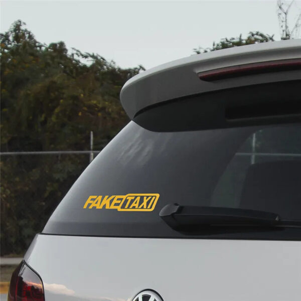 Funny FAKE TAXI Car Auto Sticker FakeTaxi Decal Emblem Self Adhesive Vinyl Universal For BMW Ford Toyota VW Honda Kia Opel Kia - Image 2