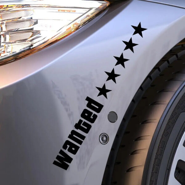 Wanted Car Sticker Water Resistant Auto Decors Decal Five Stars Car Sticker Auto Body Decoration Sticker For Truck Rear Window - Image 8