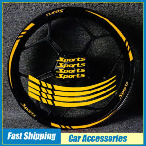12x Universal Car Tire Sports Styling Warning Strip 18-21in Wheel Reflective Protective Sticker Auto Rim Decoration Accessories
