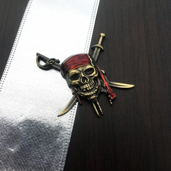 Car Styling 3D Metal Pirate Skull Emblem Badge Stickers Decals Auto Motorcycle Cover Scratches Personality Decor Accessories - Image 2