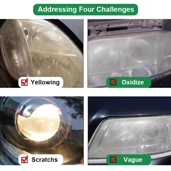 Car Headlight Restoration Polishing Kits Headlamp Scratch Remover Repair Cleaning Paste Remove Oxidation Headlight Polish Liquid - Image 6