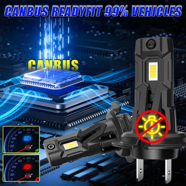 H7 LED Headlight Bulb Mini Wireless 1500W 1200000LM 6000K 7535 CSP for Car Headlamp Auto Diode Lamps H7 Turbo Led 12V Automobile - Image 6