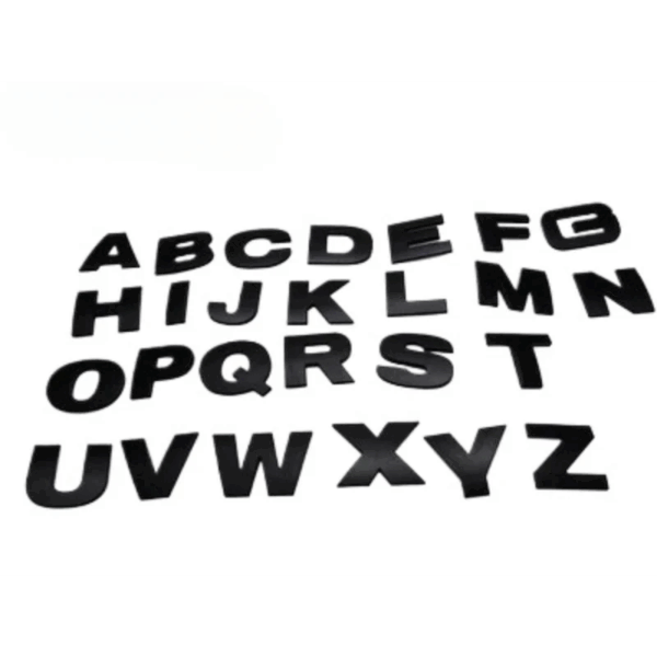 1PC Matte Black 3D Auto Metal Letter Emblem DIY Digital Alphabet Car Sticker Exterior High-About 25mm Accessory - Image 3