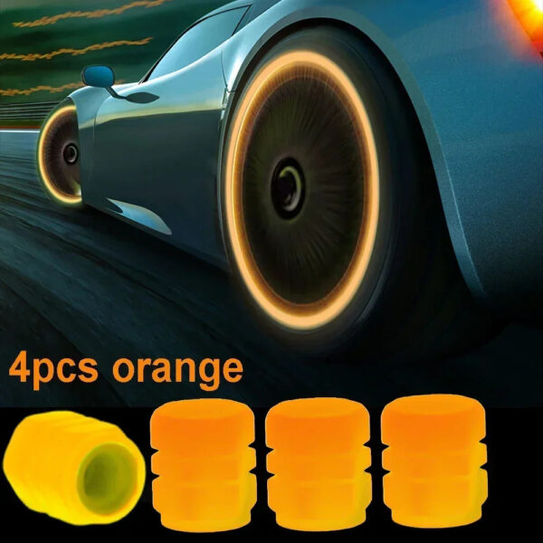 4/8pcs Luminous Tire Valve Caps Auto Car Motorcycle Bicycle Fluorescent Night Glowing Wheel Tyre Hub Valve Stem Caps Decoration - Image 9