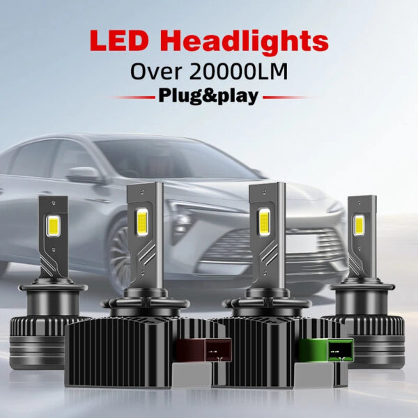 2Pcs D1S LED Headlight Bulbs 6000K White 800% Brighter D4R D1R D2R D5S D4S D3S D2S LED Bulb 20000LM Xenon Headlights Replacement