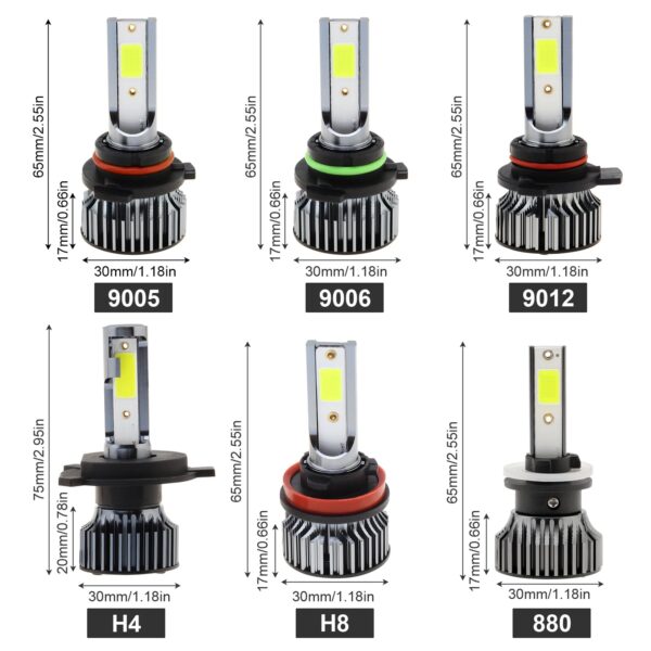 1 Piece 100W Car LED Fog Light Bulbs H8 H9 H11 880 881 5202 9006 HB4 9005 HB3 Auto Repcement Lemon Green Car LED Fog Lamp Bulb - Image 6