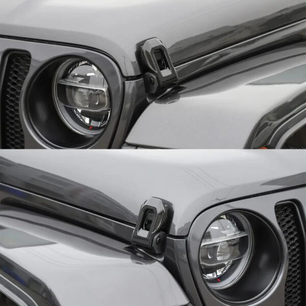 Car Hood Lock Catch Latches Decorative Cover Trim for Jeep Wrangler JL 2018 2019 Gladiator JT Sports Rubicon Sahara 2020-2023 - Image 2