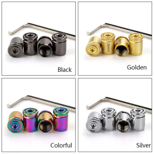4x Titanium Anti-theft Car Tire Valve Cap Aluminum Sport Exterior Auto Air Caps - Image 2