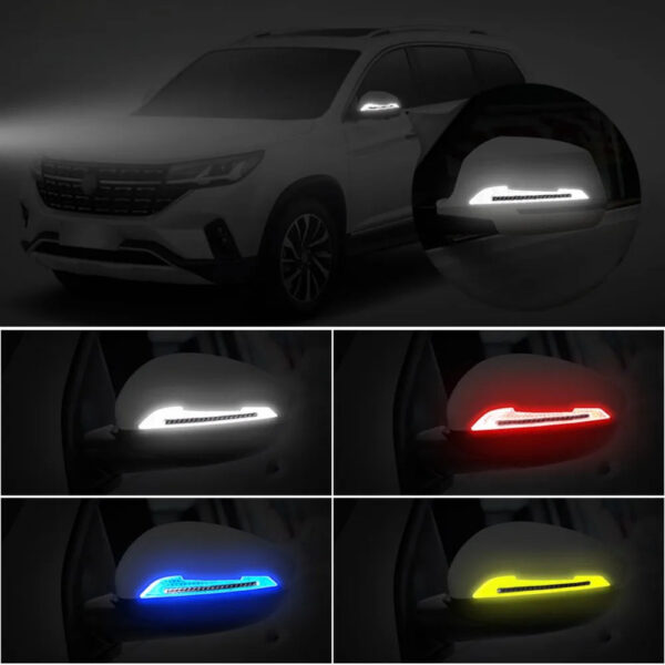 1Pair Car Rearview Mirror Reflective Sticker Door Leaf Board Tape For Auto Film Stickers Decorative Strip - Image 3
