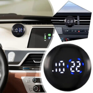 1pc Mini Car Clock Luminous Automobiles Internal Stick-On Digital Watch White Black Mechanics Quartz Clocks Auto Ornament