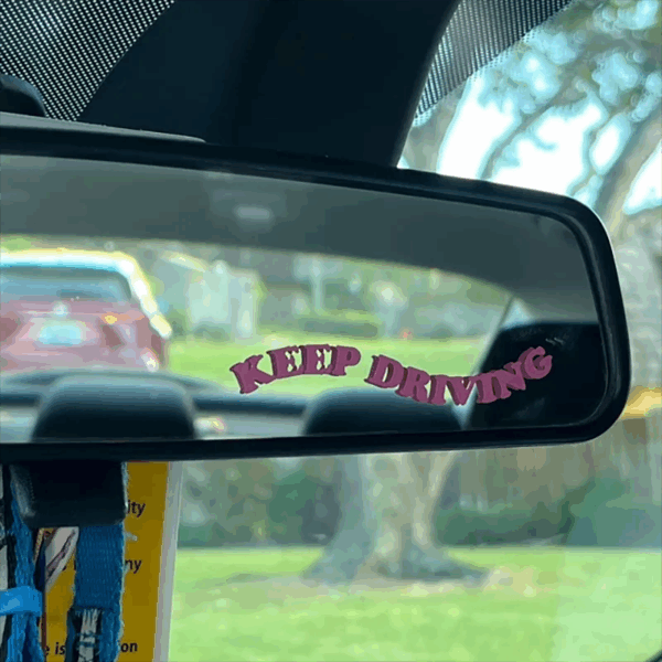 Keep Driving Decals for Car Mirror Funny Auto Decorative Accessories Cute Text Design Car Vinyl Stickers for Vanity Mirror - Image 3
