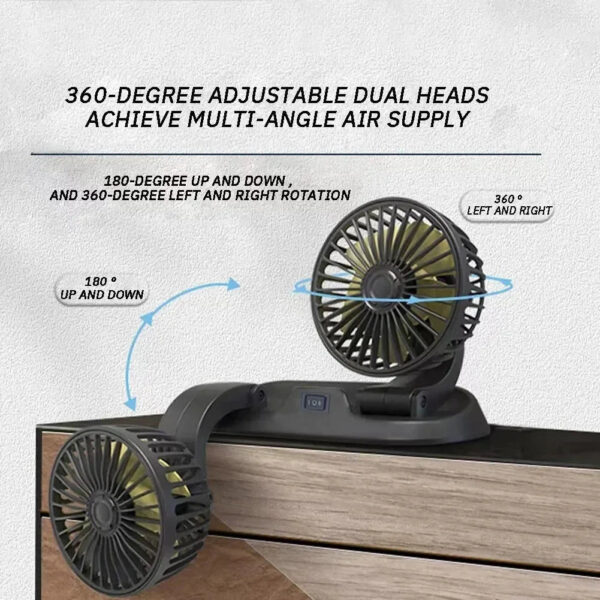 5V 12V 24V Car Fan Cooling Car Fan Dual Head Usb Car Fan 2 Speeds Adjustable Auto Cooler Air Fan Car Accessories Wind Regulation - Image 2