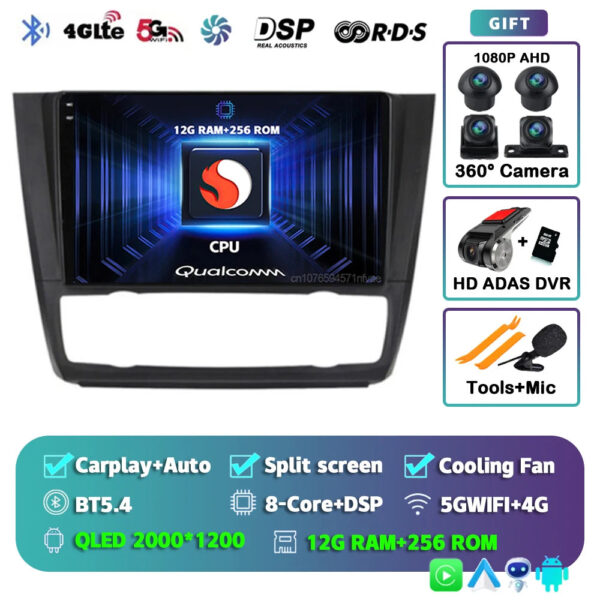Android 14 For BMW 1-Series E88 E82 E81 E87 2004 - 2011 2K QLED Android Car Radio Multimedia Video Player GPS stereo CarPlay 4G - Image 23