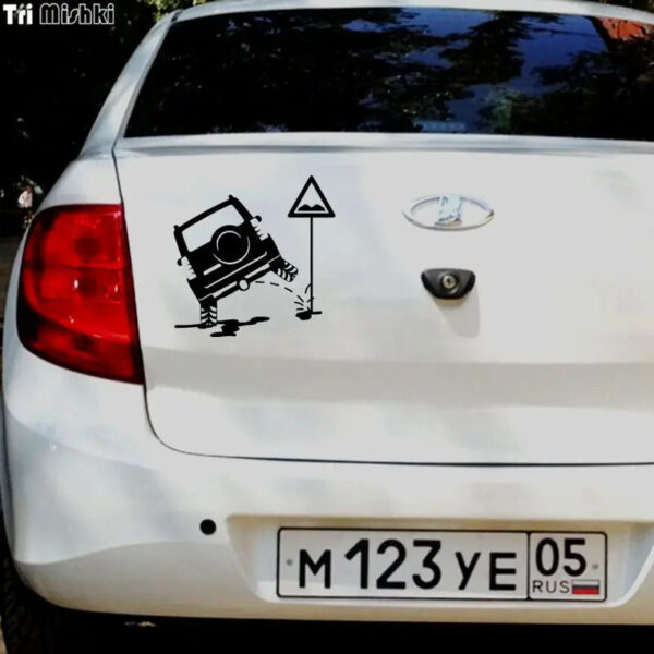 Tri Mishki Hzx132 15*15cm Vinyl Cut Funny Car Sticker for Jeep is Peeing Auto Car Stickers on SUV Off Road Waterproof Reflective - Image 5