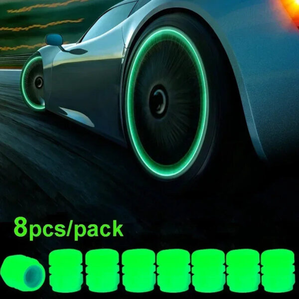 4/8pcs Luminous Tire Valve Caps Auto Car Motorcycle Bicycle Fluorescent Night Glowing Wheel Tyre Hub Valve Stem Caps Decoration - Image 14