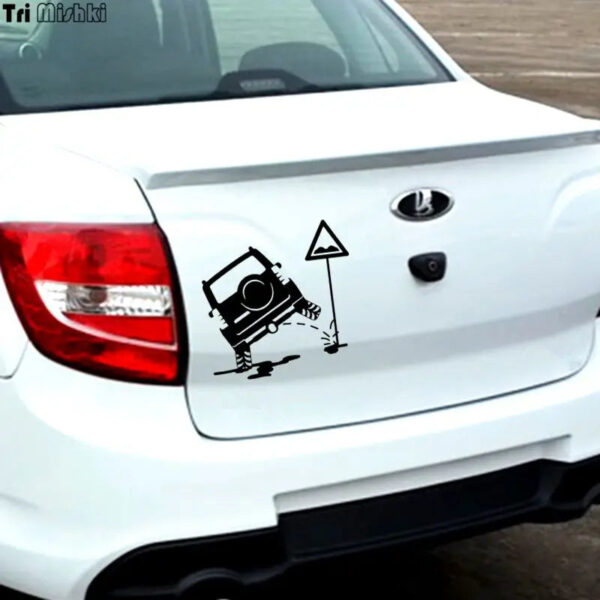 Tri Mishki Hzx132 15*15cm Vinyl Cut Funny Car Sticker for Jeep is Peeing Auto Car Stickers on SUV Off Road Waterproof Reflective - Image 6
