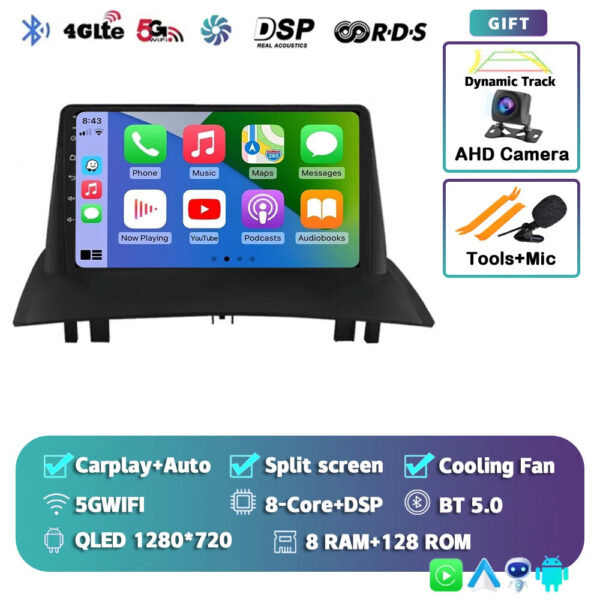 Android 14 For Renault Megane 2 2002-2009 2K QLED Android Car Radio Multimedia Video Player GPS Stereo CarPlay 4G Navigationv BT - Image 11