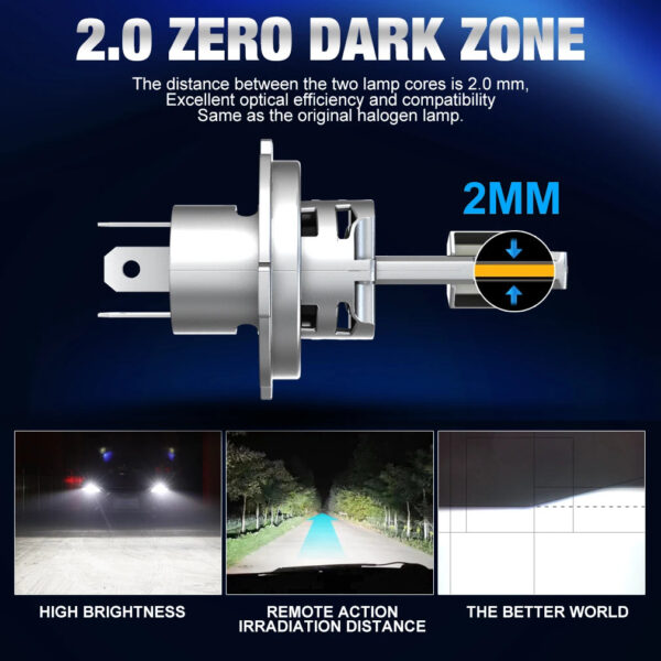 XSTORM H4 LED Light Canbus 30000LM 150W Car LED Headlight 6500K High-Power High Low Beam Auto Light Bulbs With Fan Headlamp - Image 6