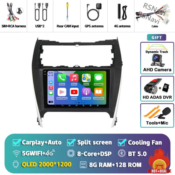 Android 14 Carplay Auto Car Radio For Toyota Camry 7 XV 50 55 2012 - 2017 Navigation GPS Multimedia Player video Stereo WIFI+4G - Image 16