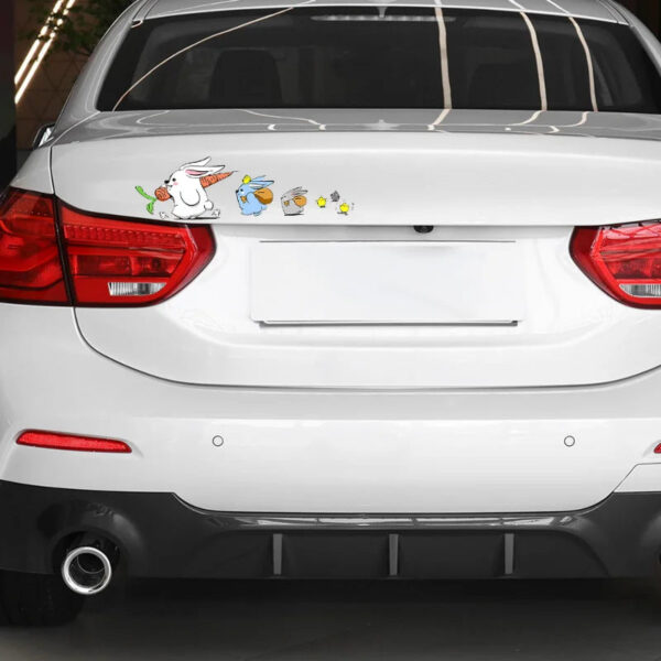 Cute Bunny Sticker Car Animal Styling Funny Rabbit Decor Decals Auto Motorcycle Body Bumper Cartoon Stickers Decoration - Image 4