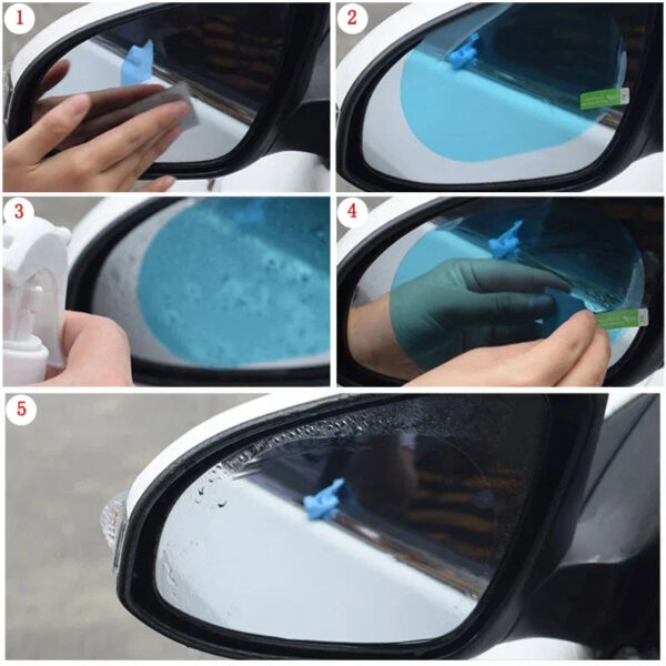 2Pcs Car Rain Rearview Mirror Films Waterproof Anti-fog Car Mirror Rain Covers Window Anti-rain Protector Film Auto Accessories - Image 4