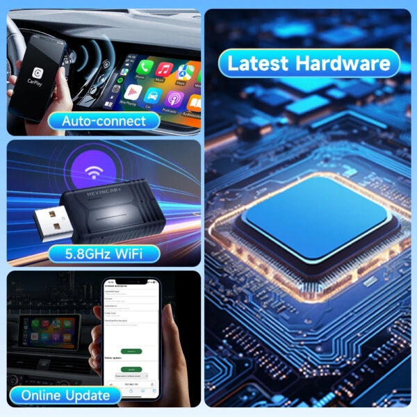 2025 HEYINCAR 2in1 Wireless Android Auto Adapter  Carplay Smart Dongle Plug and Play For  Kia Volvo Audi MG Opel VW Hyundai Jeep - Image 5