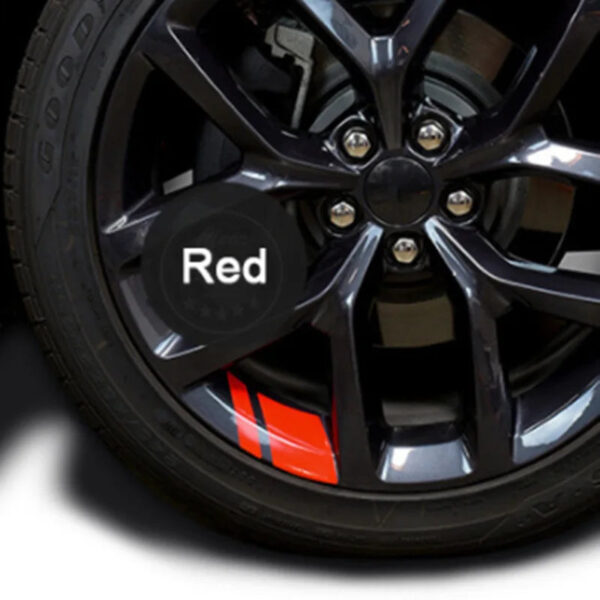 6PCS Reflective Car Wheel Decal Sticker Pressure Adhesive Auto Red Accessories Car Stickers Wheel Hub Decals Dropshipping - Image 12