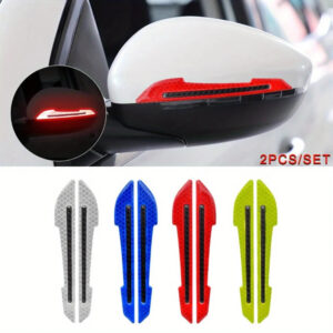 1Pair Car Rearview Mirror Reflective Sticker Door Leaf Board Tape For Auto Film Stickers Decorative Strip