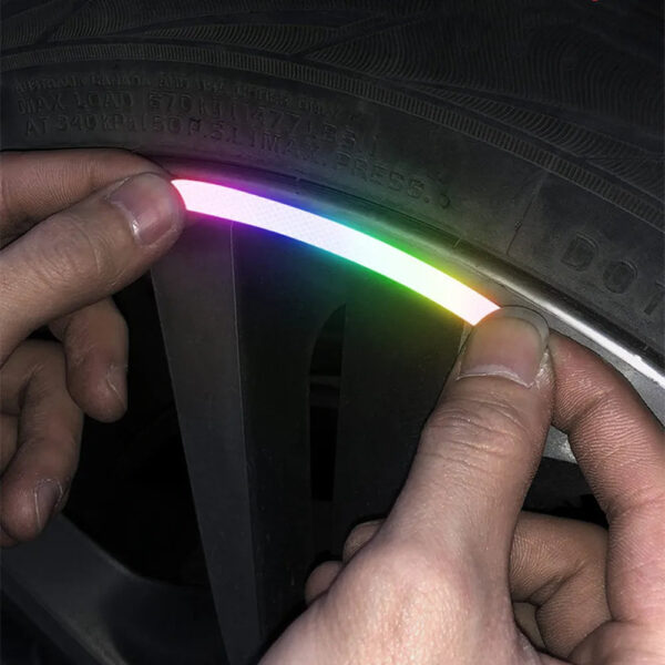 Car Universal  Wheel Hub Reflective Stripes Safety Opening Warning Sticker Tape Auto Warning Reflective Tape Exterior Accessorie - Image 3