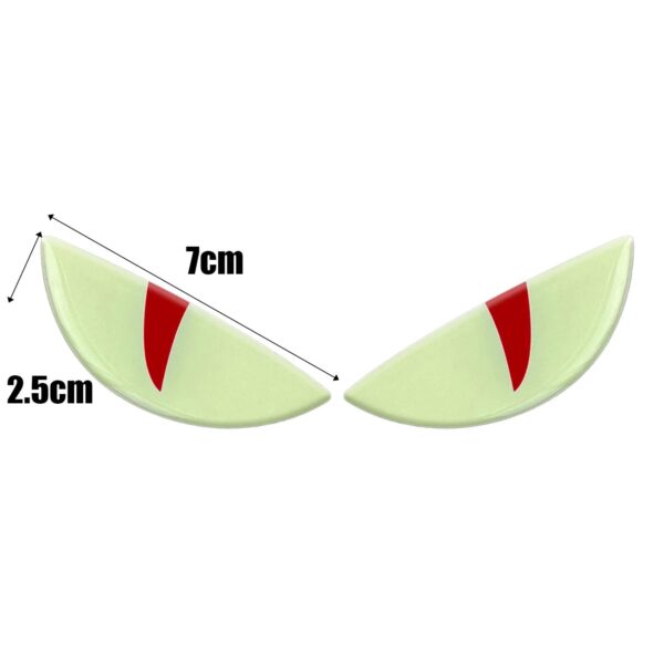 6 Reflective Luminous Devil's Eye Car Stickers Green Auto Motorcycle Headlight Styling Sticker Drip Glue Cat Eye Decoration - Image 9