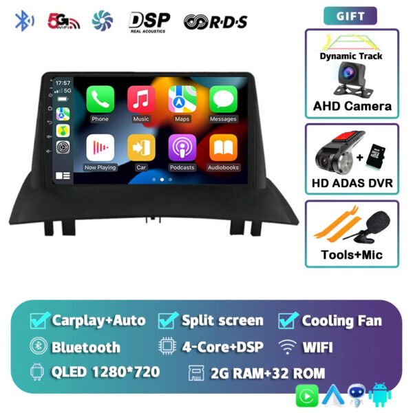 Android 14 For Renault Megane 2 2002-2009 2K QLED Android Car Radio Multimedia Video Player GPS Stereo CarPlay 4G Navigationv BT - Image 8