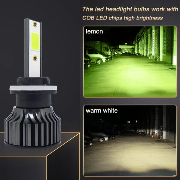 1 Piece 100W Car LED Fog Light Bulbs H8 H9 H11 880 881 5202 9006 HB4 9005 HB3 Auto Repcement Lemon Green Car LED Fog Lamp Bulb - Image 4