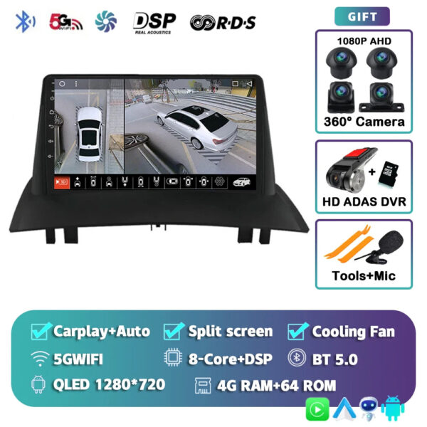 Android 14 For Renault Megane 2 2002-2009 2K QLED Android Car Radio Multimedia Video Player GPS Stereo CarPlay 4G Navigationv BT - Image 19