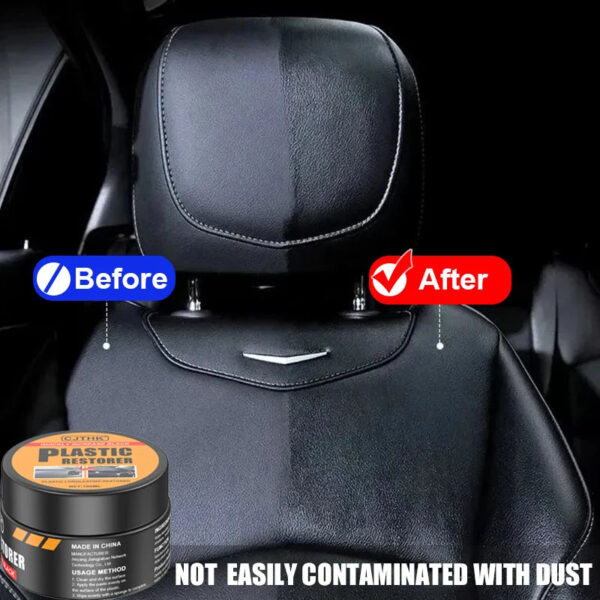 Car Plastic Restorer Crystal Clear Auto Interior Leather & Panel Renewal Wax Coating Agent Back To Black Gloss Car Wax Polish - Image 3