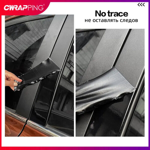 Car Glossy Black Vinyl Car Wrap Sheet Sticker DIY Paste Strip Rolls Auto Anti Scratch Protector Tape Waterproof Film Accessories - Image 4