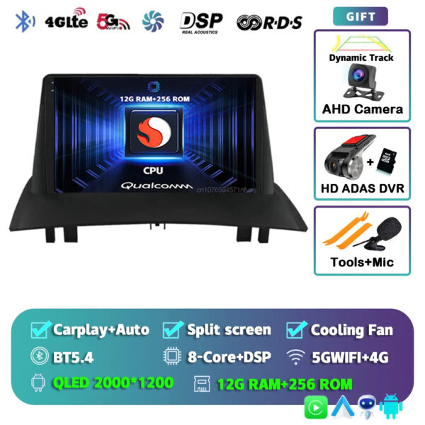 Android 14 For Renault Megane 2 2002-2009 2K QLED Android Car Radio Multimedia Video Player GPS Stereo CarPlay 4G Navigationv BT - Image 22