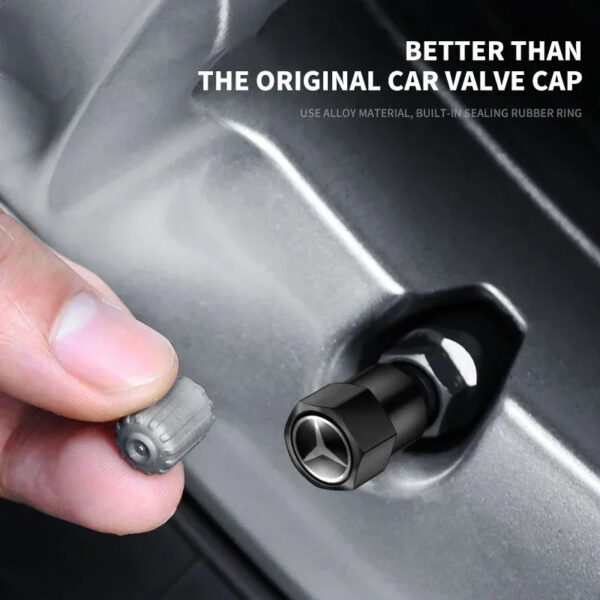 4pcs Car Wheel Tire Valve Caps Stem Case With Logo Auto Styling for Mercedes Benz W211 W204 W210 W203 CLA GLA Auto Accessories - Image 6