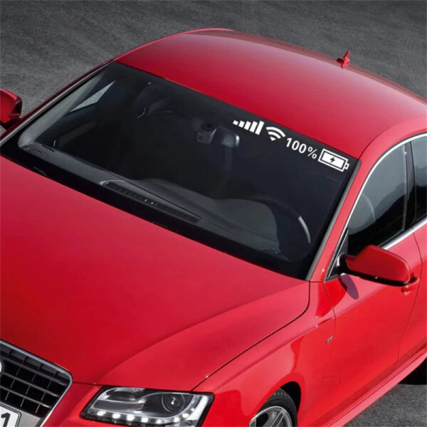 Car Reflective Sticker Front And Rear Windshield Sticker 100% Wifi Battery Level Signal Funny Decal Decor Auto Decor Accessories - Image 3